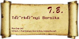 Tárkányi Borsika névjegykártya